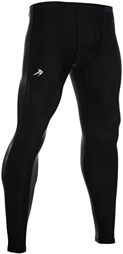 CompressionZ Men's Compression Pants Base Layer Running Tights Mens Leggings for Sports (Black, L)