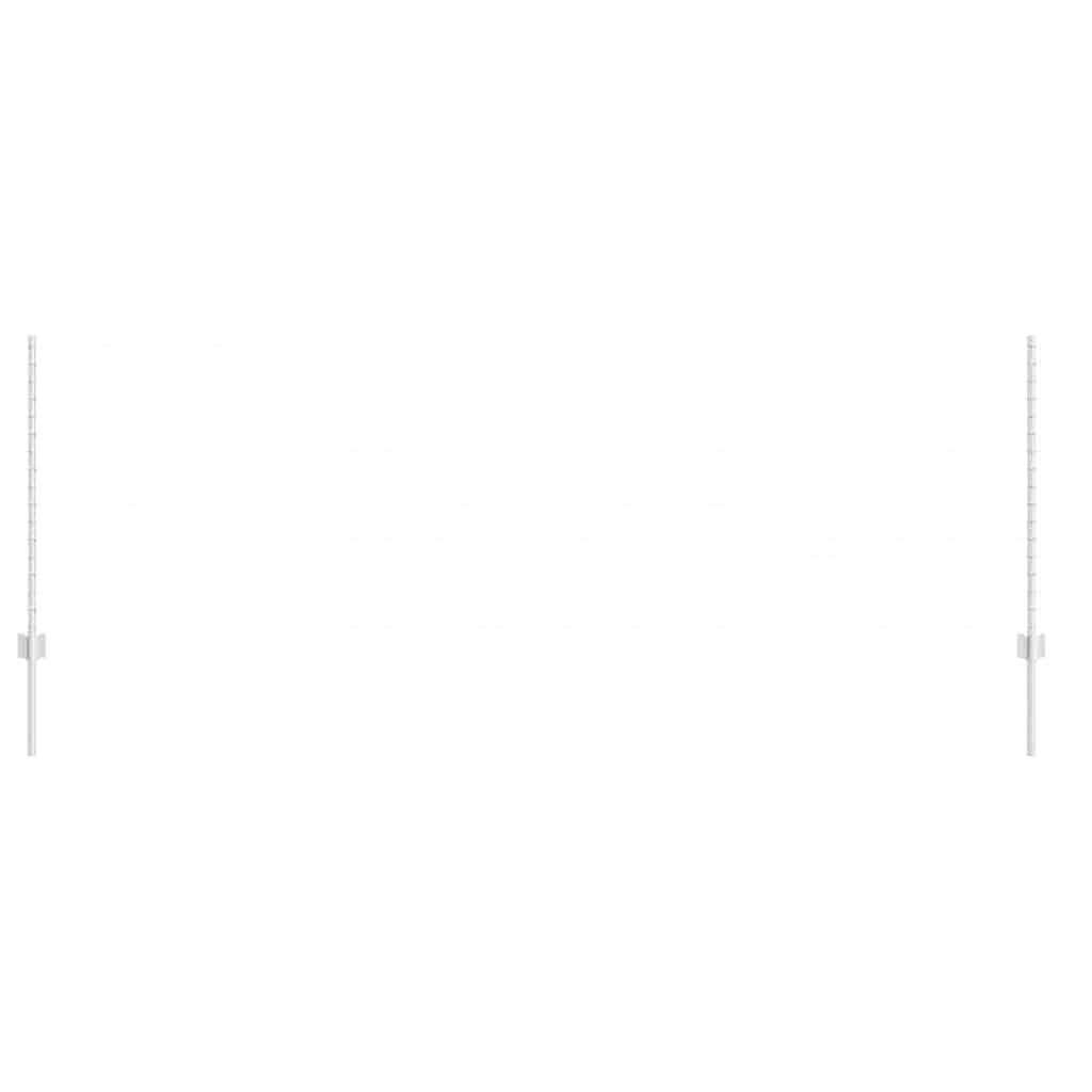 Postes de valla de 11 piezas, plata, 100 cm, acero, valla de jardín, valla de metal, valla de madera, protección visual, postes acopladores, cerrojo para limitación de terrenos, montaje