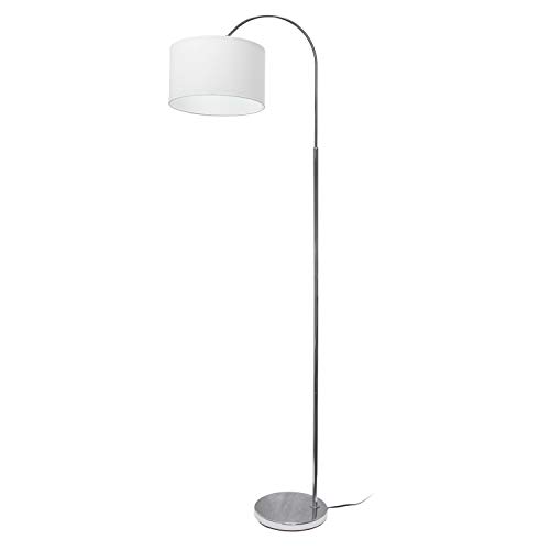 Simple Designs Lf2005-Wht, White Brushed Nickel Arched Floor Lamp, Shade, 65.88 X 18.25 X 11.00 #TOP1
