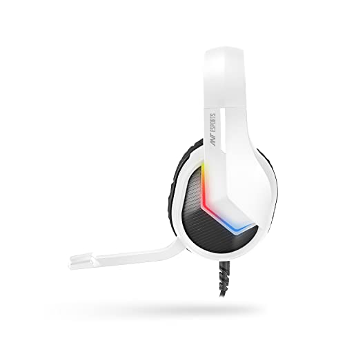 Ant Esports H1100 Pro RGB Wired Over Ear Gaming Headphones for PC / PS4 / PS5 / Xbox One / Switch1 with mic Frost White - Image 2