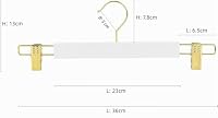 Amber Home 10 Stück 36cm Kleiderbügel aus Holz für Hose, Weiß – Ansicht 2