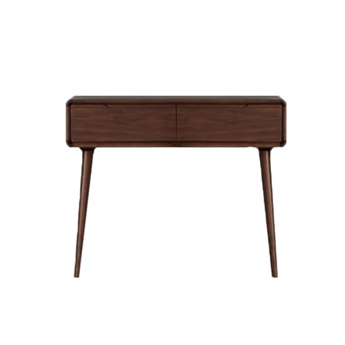 Tocador de maquillaje con espejo, taburete independiente, 2 cajones, mesa de escritorio para dormitorio