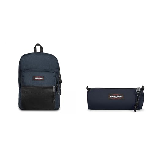 EASTPAK PINNACLE Sac à Dos, 27 L - Triple Denim (Bleu) & BENCHMARK SINGLE Trousse, 27 L - Ultra Marine (Bleu)