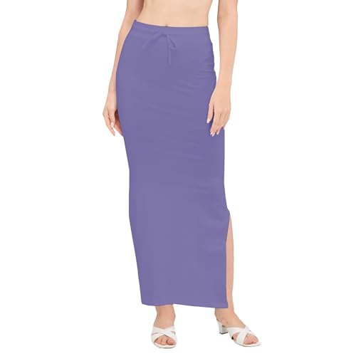 Image of DESI GIRL Cotton Lycra Stretchable Saree Shapewear Petticoat with Drawstring for Women | Fishcut Saree Petticoat with Side Slit for Easy Movement | Saree Shaper | Long inskirt