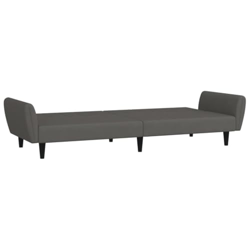 Sofá cama de terciopelo gris oscuro de 2 plazas con respaldo ajustable de 220 cm 7