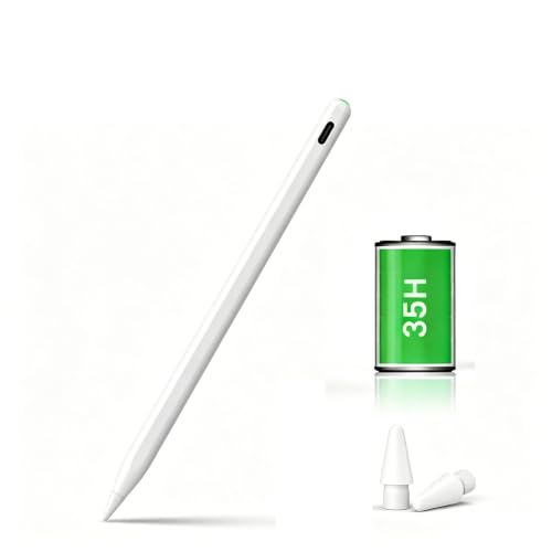 Image of Stylus Pen for iPad (2018-2026), 6 Mins Charge for 10H Use, 35H Ultra Long Battery, Tilt & Palm Rejection, Magnetic Pencil for iPad A16 /11 /10 /9 /8 /7 /6th,Pro11 /12.9 inch /13 inch M4,Air3 /4 /5 /M2 /M3,Mini7 /6 /5