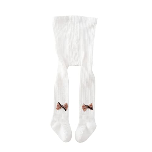 Baby Girls Footed Knit Tights Toddler Dance Ballet Cotton Pantyhose with Cute Bow Warm Comfy Soft Leggings Birthday Outfits