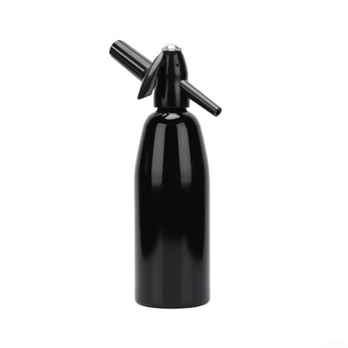Máquina portátil de aluminio con gas, sifón nostálgico para el hogar para agua con gas carbonatada, kit de botella de sifón para refrescar seltzer, cócteles (negro)