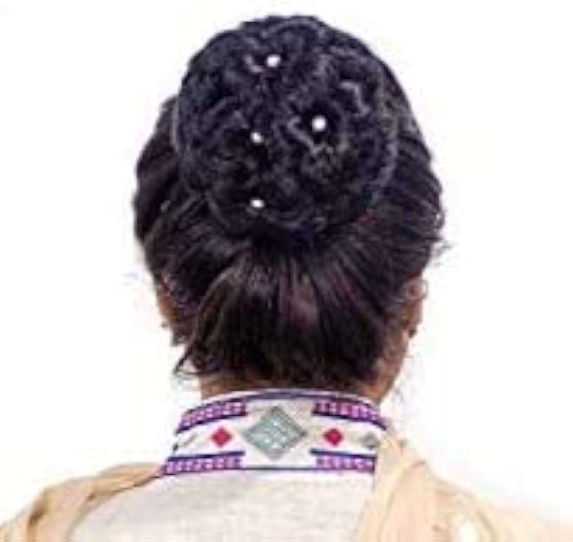 Women's Black Color Hair Bun with Clutcher Design