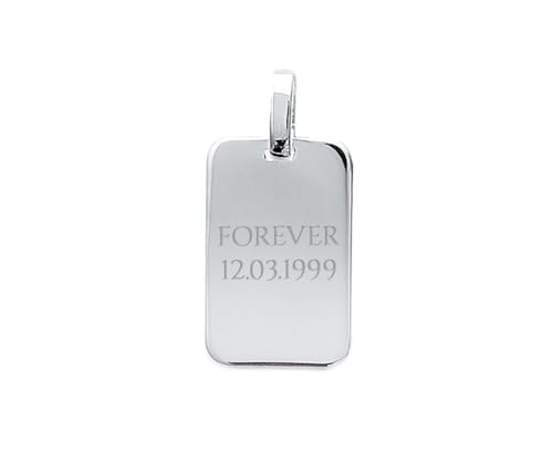 Pendentif en argent gravure incluse idée cadeau rectangle