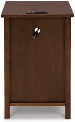 Miniatura 6 de Signature Design by Ashley Treytown - Mesa auxiliar compacta informal con armario de almacenamiento, estante de cubo abierto, bandeja extraíble y