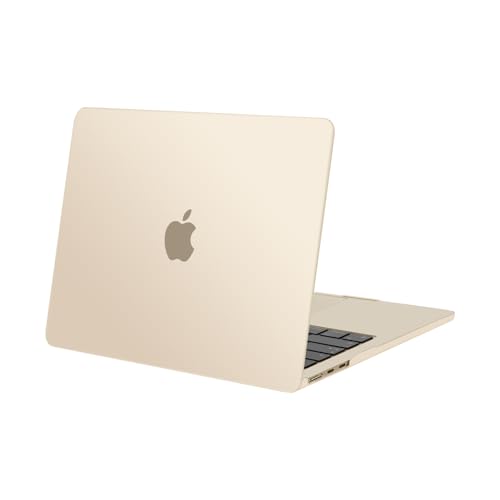Image of MOSISO Compatible with MacBook Air 13 inch Case M5 2026 M4 2025 M3 M2 2024-2022 A3449 A3240 A3113 A2681, Scratches-Resistant Protective Hard Shell for MacBook Air 13.6 inch Case, Starlight