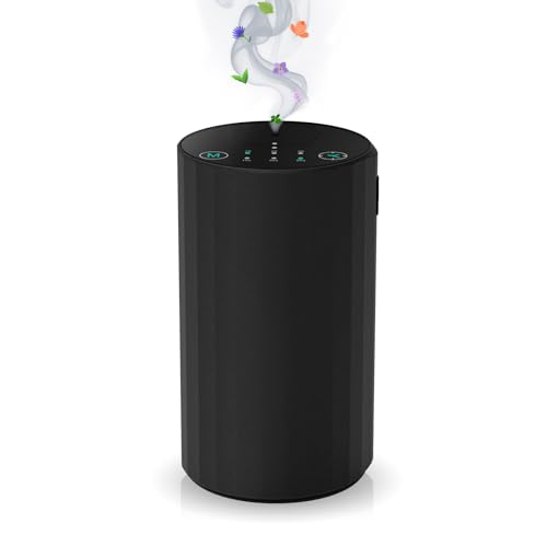 Waterless Essential Oil Diffuser Aromatherapy Scent Diffusers for Home Large Room Bedroom Car Office Desk Battery Operated Mini Portable Air Freshener (Black)