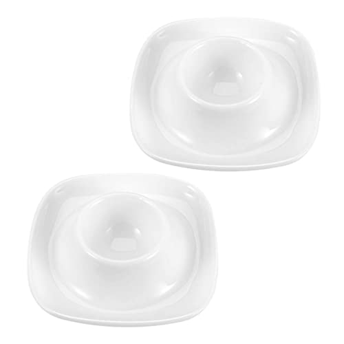 Alipis 2pcs Egg Cup Porcelain Cups Breakfast Cup Holders Cup Egg Soft Boiled Egg Holder Eggs Small Containers for Hard Boiled Egg Microwave Dash Reusable Sever Egg Stand Egg Rack White