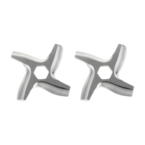TOYANDONA Cuchillas de Corte para Picadora de Carne Casera de Acero Inoxidable 2 Piezas, Discos de Carne Prácticos para Moler y Picar Alimentos, Accesorio Útil para Cocina Doméstica