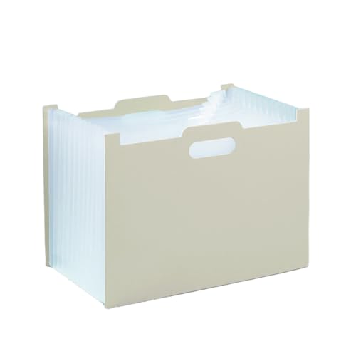 ドキュメントファイル A4 大容量 書類収納ケース 持ち運び ジャバラファイル お便り プリント 取扱説明書 (ハード, オフホワイト)のサムネイル