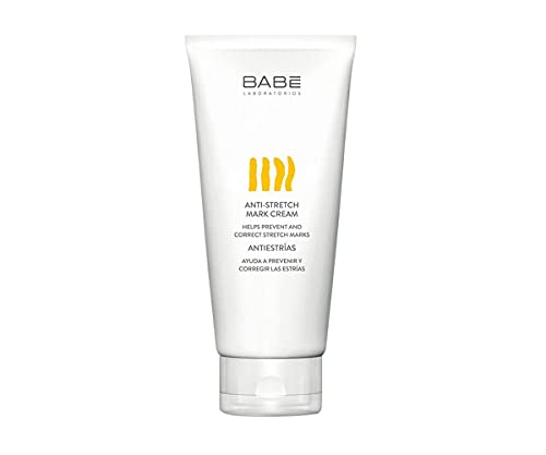 Laboratorios Babé - Crema Antiestrías 200 ml, Correctora, Reafirmante, Con Rosa de Mosqueta y Centella Asiatica, Estrías Adelgazamiento Embarazo y Pecho , Pubertad, Crema Postparto