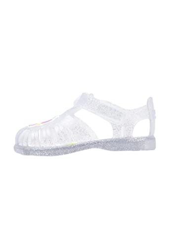 Igor Tobby Unicornio - Sandalias de gelatina de PVC transparente con purpurina, Purpurina blanca transparente, 23 EU