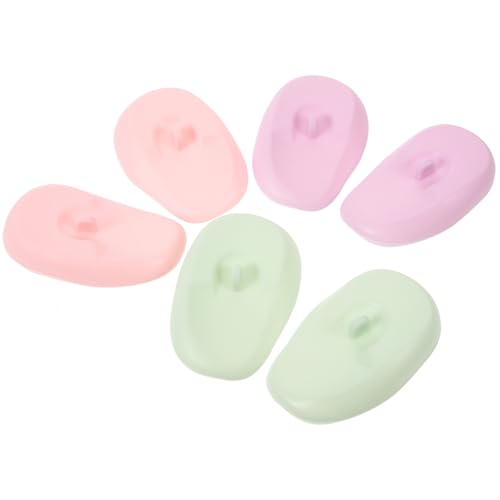 VILLFUL 3 Pares de Orejeras Reutilizables para Teñir el Cabello Auditivos de Silicona Suave Colores Pastel Rosa Verde Accesorios Unisex para Peluquería Ducha y Secador de Pelo