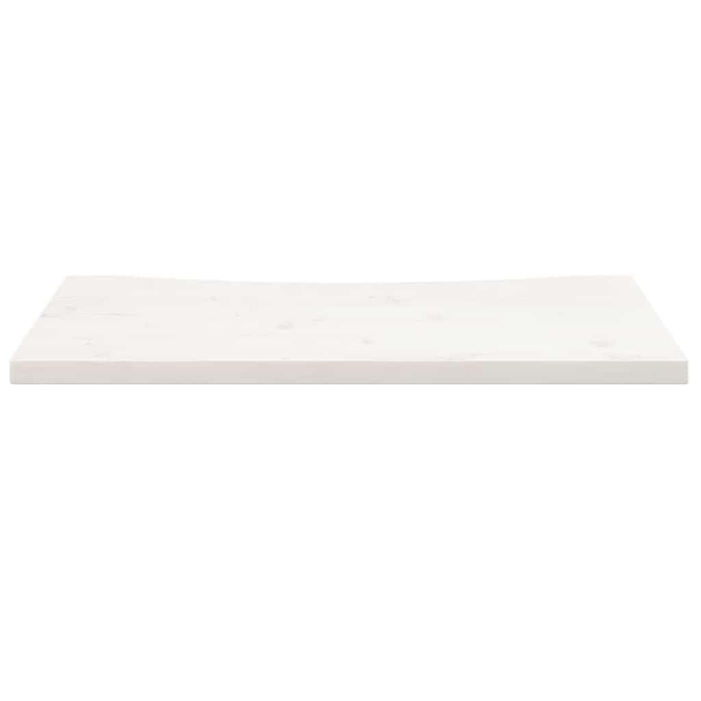 Weiße Schreibtischplatte aus massivem Kiefernholz 80 x 40 x 2,5 cm mit Naturkante, für schreibtischzubehör, tischgestell, tischbein, büro, homeoffice, arbeitszimmer, kabelmanagement