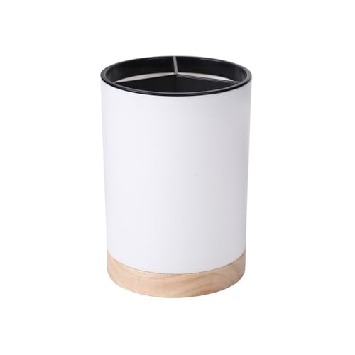 KFGISD, Portacuchillos, cubeta de almacenamiento for vajilla de cocina, soporte for utensilios, escurridor de cubiertos, bloque de cuchillos de plástico desmontable con 3 divisiones,Cubertero(White)