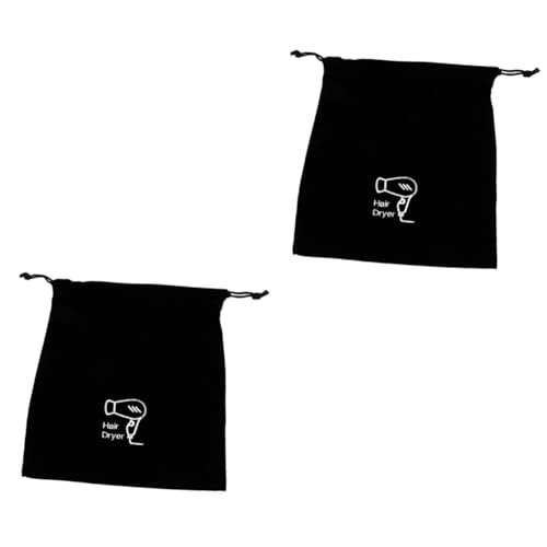 Vaguelly 2 Piezas Bolsa Para Secador De Pelo De Franela Viajar Bolsa De Almacenamiento De Secador De Pelo Cabello Neceser De Viaje Largo Bolsa De Viaje Para Rizador Bolsa Con Cordón Black