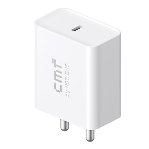 Image of ZYBUX CMF 33W Charger by Nothing, USB C Adapter for CMF Phone 1 /Nothing Phone 3A Pro /3A /2A /2A Plus /2 /1 /Tablet /Samsung M05 /M35 /M15 /F15 /M14, 33Watt Fast Charge Adaptor for Other Type C Devices, White