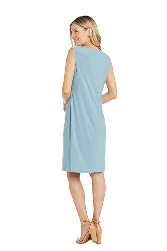 Image of R&M Richards Women's Sheath Dress W /Floral Print Sheer Jacket & Detachable Necklace | Elegant 2-Piece Formal Ensemble