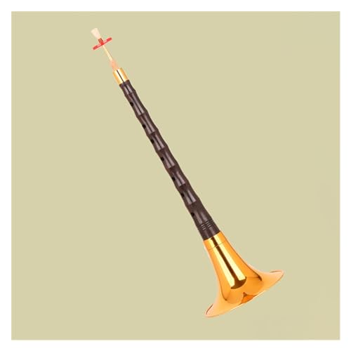 Suona Instrument Ebony Pole Thickened Lacquer Gold Bowl Suona Set Adult Suona Chinese Folk Suona Horn (Color : A flat)