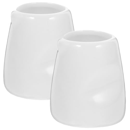 CONGARTENO 2pcs Water Jug Coffee Mugs Coffee Pot Syrup Espresso Cup Water Pitcher Creami Buttercream Coffee Creamer Sauce Cup Kitchen Pitcher Milk Cup Multi-function Coffee Cup Ceramics White