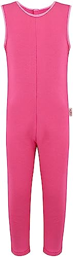 Special Kids Adaptive Clothing Dungarees, Scratch Sleeves Button Back Ankle Length Footless Dungarees, Soft Woven Cotton - Image 3