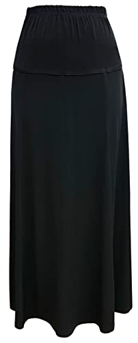 Baby'O Women's Stretch Knit Fit and Flare A-Line 36" Maxi Length Skirt4