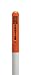 Utility Round Dome Marker, 78"H Wht Pole, Orange Top 54"Reveal, CAUTION FiberOpticCableBuriedBelow