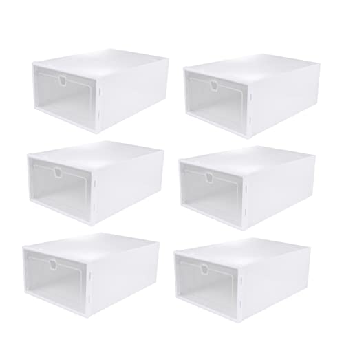 OFFSCH 6pcs Type Transparent Shoe Box Thickened Shoes Organizer for for Sneakers High Heels Boots Compact Design for Closet and Entryway Display