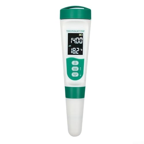 5 en 1 probador del agua para el uso de la piscina y del acuario Mediciones Digitales rápidas de la conductividad de la salinidad del pH y de la exhibición portátil del LCD de la temperatura