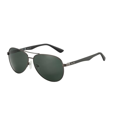 Image of ZENOTTIC Polarized Aviator Sunglasses for Men Carbon Fiber Temple Pilot Sun Glasses with Mirrored Lens UV Protection