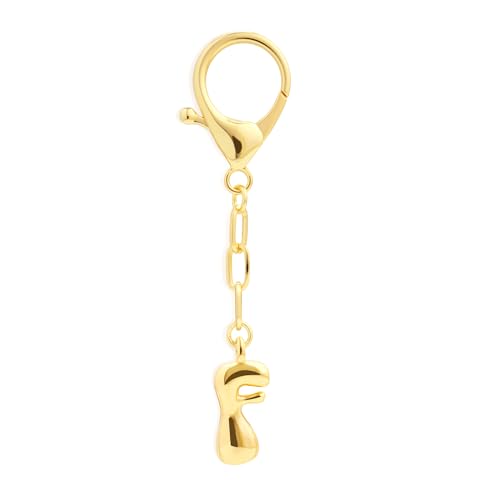 Fohufo 14K Gold Plated Initial Keychains for Women - Cute Bag Charms, Purse Handbag Tote Bag Backpack Charm Birthday Gifts for Women, Letter F Fohufo 14K Gold Plated Initial Keychains for Women - Cute Bag Charms, Purse Handbag Tote Bag Backpack Charm Birthday Gifts for Women, Letter F
