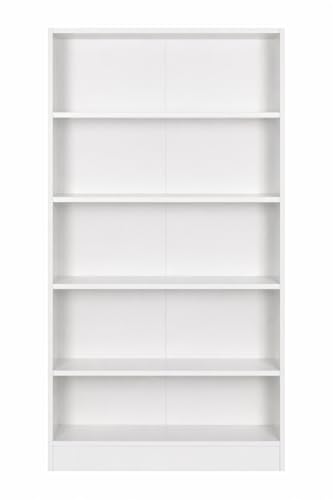 Image of DeckUp Muvo 5-Shelf Engineered Wood Book Shelf and Display Unit (White, Matte Finish)