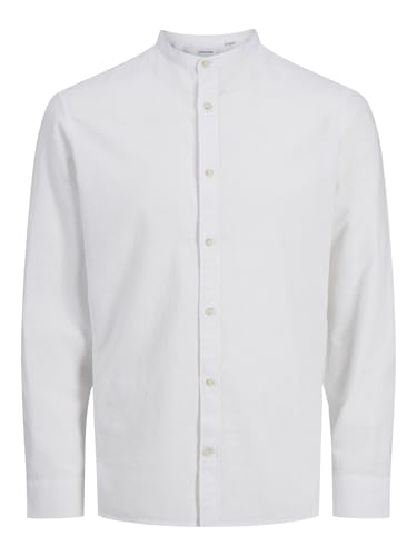 JACK & JONES Jjesummer Band Ls Sn Chemise à Manches Longues pour Homme, Blanc., XXL