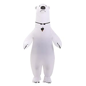 IRETG disfraz Oso polar adulto hinchable Osos blancos Vestido elegante Divertido traje de mono de oso marino fiesta de Halloween de Navidad juego de rol