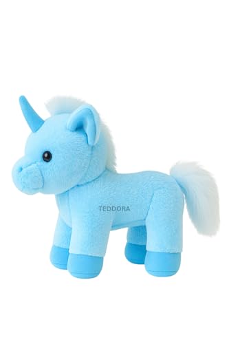Image of Sparkle Unicorn Soft Toy for Girls Boys Kids,Sky Blue,Multicolor Rainbow Animal Plush Stuffed Baby Teddy Gift Birthday, 32 cm