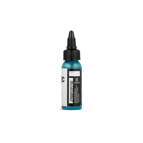 Image of Dynamic Color Teal Tattoo Ink, Made in USA Since 1990, 1 oz | Sterilized and lot-numbered for full traceability; established American brand trusted by artists worldwide