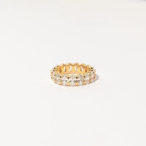 CAITLYNMINIMALIST Christy 18K Gold Eternity Oval Circle CZ Thick Chunky Diamond Band Ring for Women Jewelry Gift for Her4