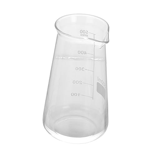 Cabilock High Temp Resistant Beaker 500ml Graduated Scale Cup for Lab Use Measuring Glass Easy-to-read Graduations Laboratory Accessories