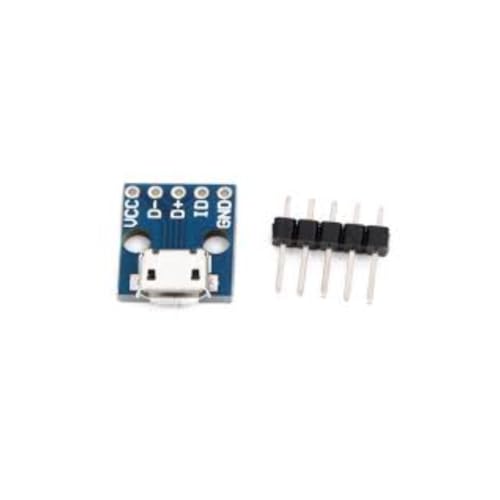 Image of Robocraze Micro USB Breakout Board | 5V USB Power Module | Micro USB breakout module with 5-pin access for power & data, USB OTG support for Arduino, Raspberry Pi & DIY projects.