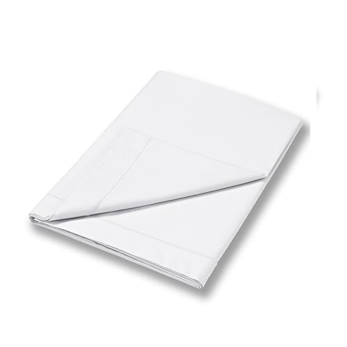 Drap plat blanc en percale Bianca pour lit double