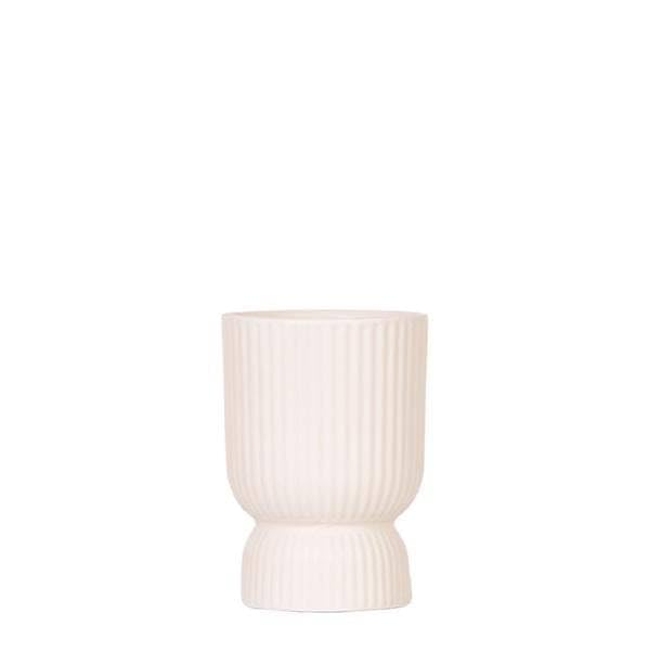 Pot de fleurs moderne Diabolo en travertin pour salon et cache-pot de 9cm