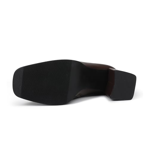 Womens Square Toe Ankle Boots Chunky Heel Causual Comfort Ankle Booties Dress Boots for Women4