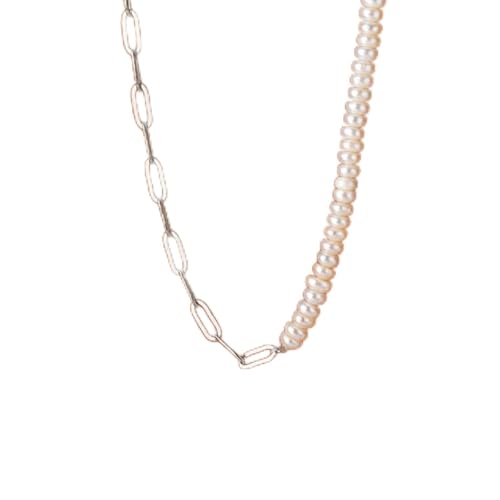 Collier en argent sterling 925 authentique chaîne maillons et perles naturelles