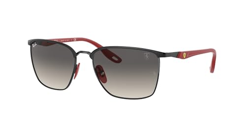 Ray-Ban RB3673M Scuderia Ferrari Collection Square Sunglasses, Matte Black/Grey Gradient Dark Grey, 56 mm